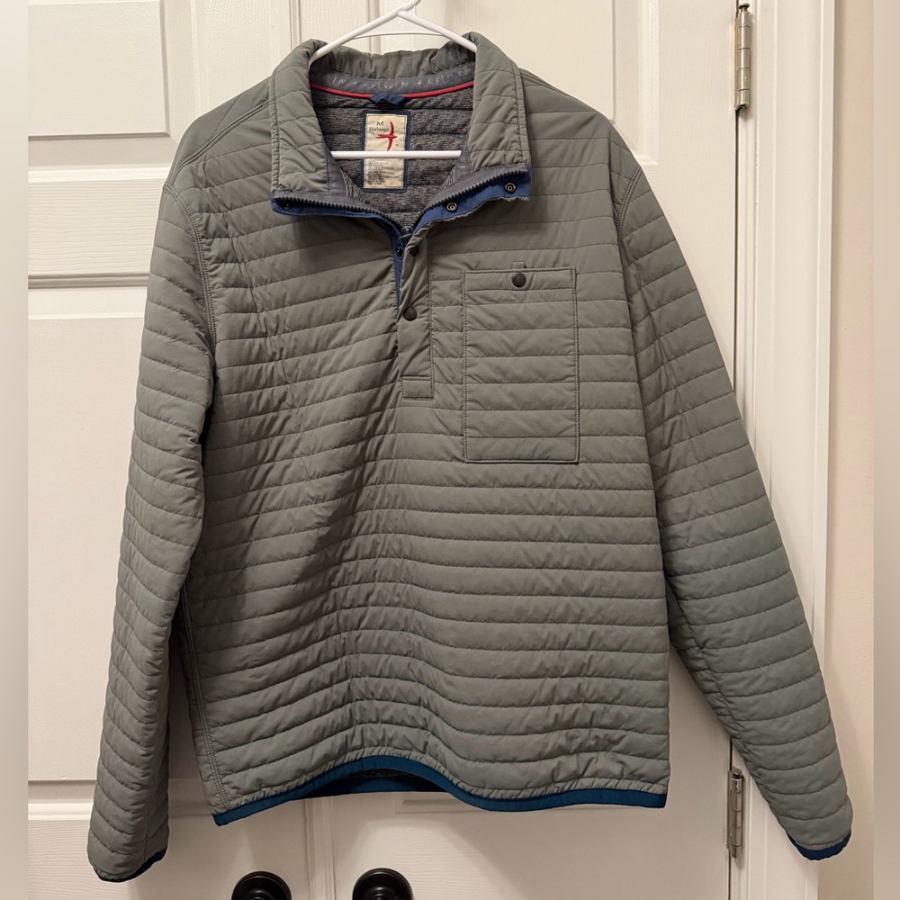 Men's Relwen Windzip Popover Gray Quilted Pullover